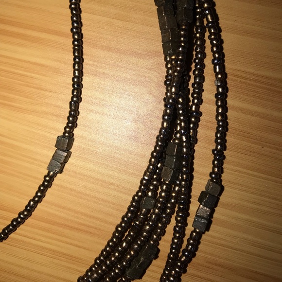 Copper Bronze Color Beaded Multi-strand Necklace - Picture 3 of 5